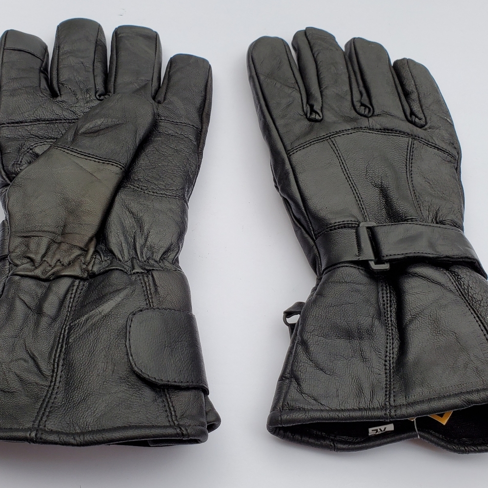 Motorcycle touchscreen leather gauntlet gloves